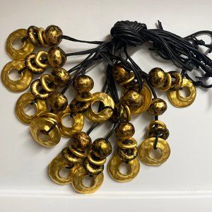 12 Adjustable Necklaces Black Cord with Antiqued Style Pendant